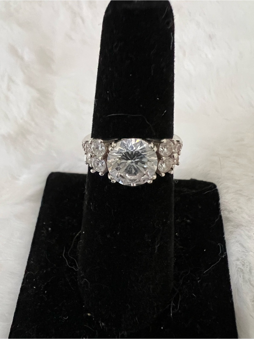 Sterling Silver Clear CZ Cocktail Ring - Women's Fashion Jewelry